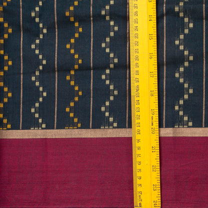 Black And Magenta Fancy Cotton Saree For Festive Wear PV MM FC 995