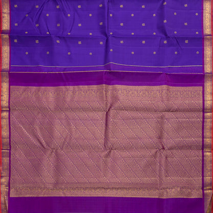 Violet And Magenta Kanchipuram Silk Saree For Festive Wear PV J 1436