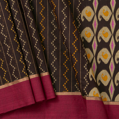 Brown And Magenta Fancy Cotton Saree For Festive Wear PV MM FC 994