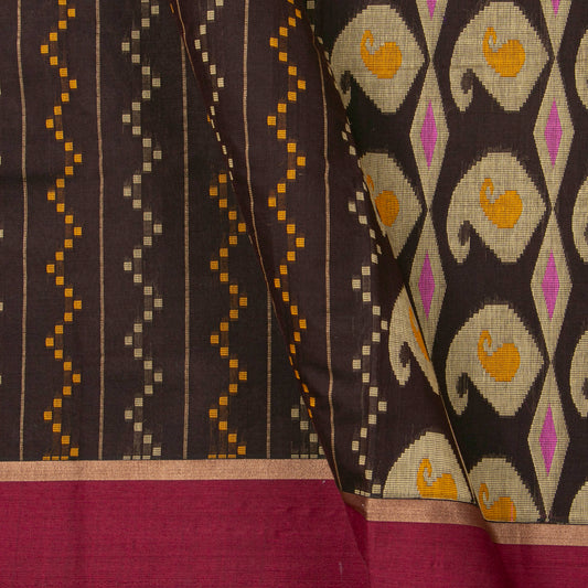 Brown And Magenta Fancy Cotton Saree For Festive Wear PV MM FC 994