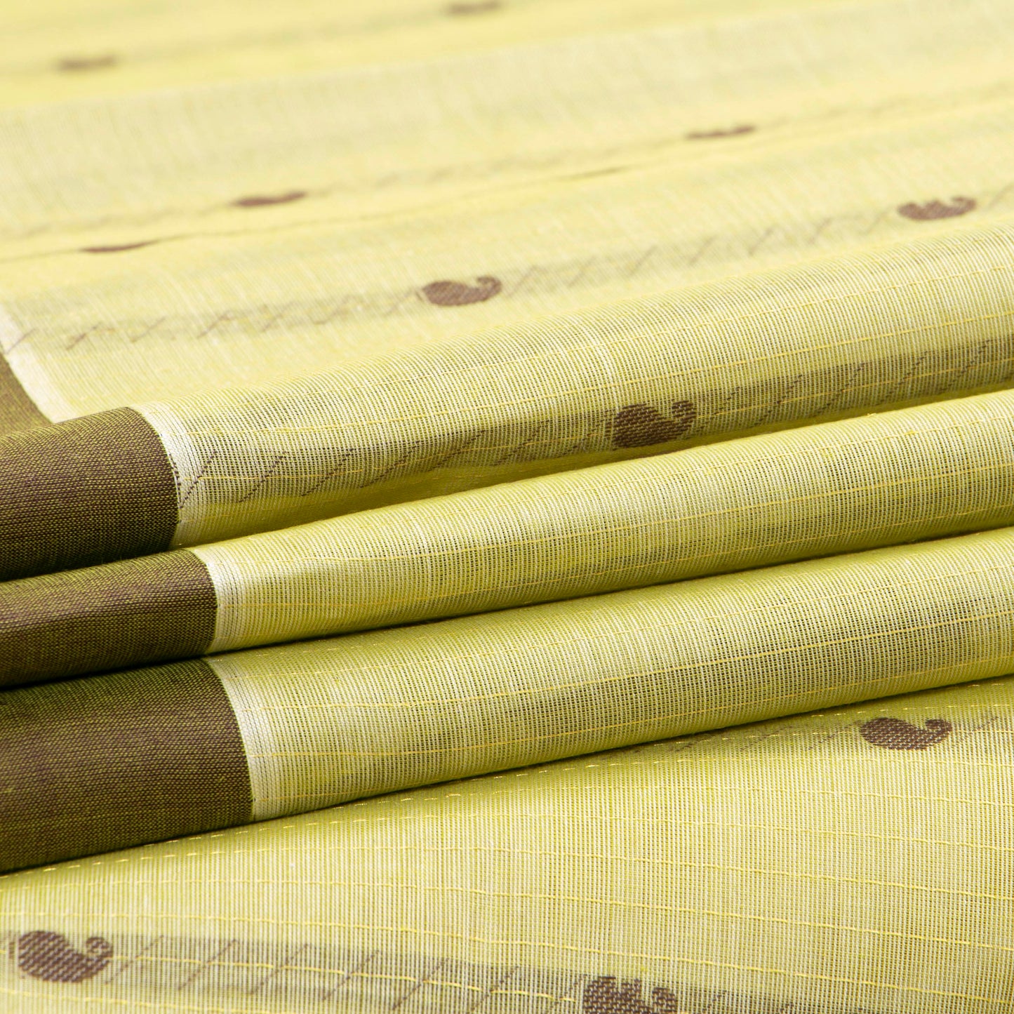 Pastel Yellow Fancy Cotton Saree For Festive Wear PV MM FC 1000 - Cotton Saree - Panjavarnam PV MM FC 1000