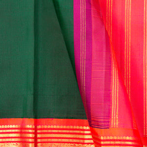 Green And Pink Kanchipuram Silk Saree For Festive Wear PV NYC 1447