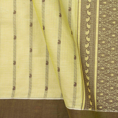 Pastel Yellow Fancy Cotton Saree For Festive Wear PV MM FC 1000 - Cotton Saree - Panjavarnam PV MM FC 1000