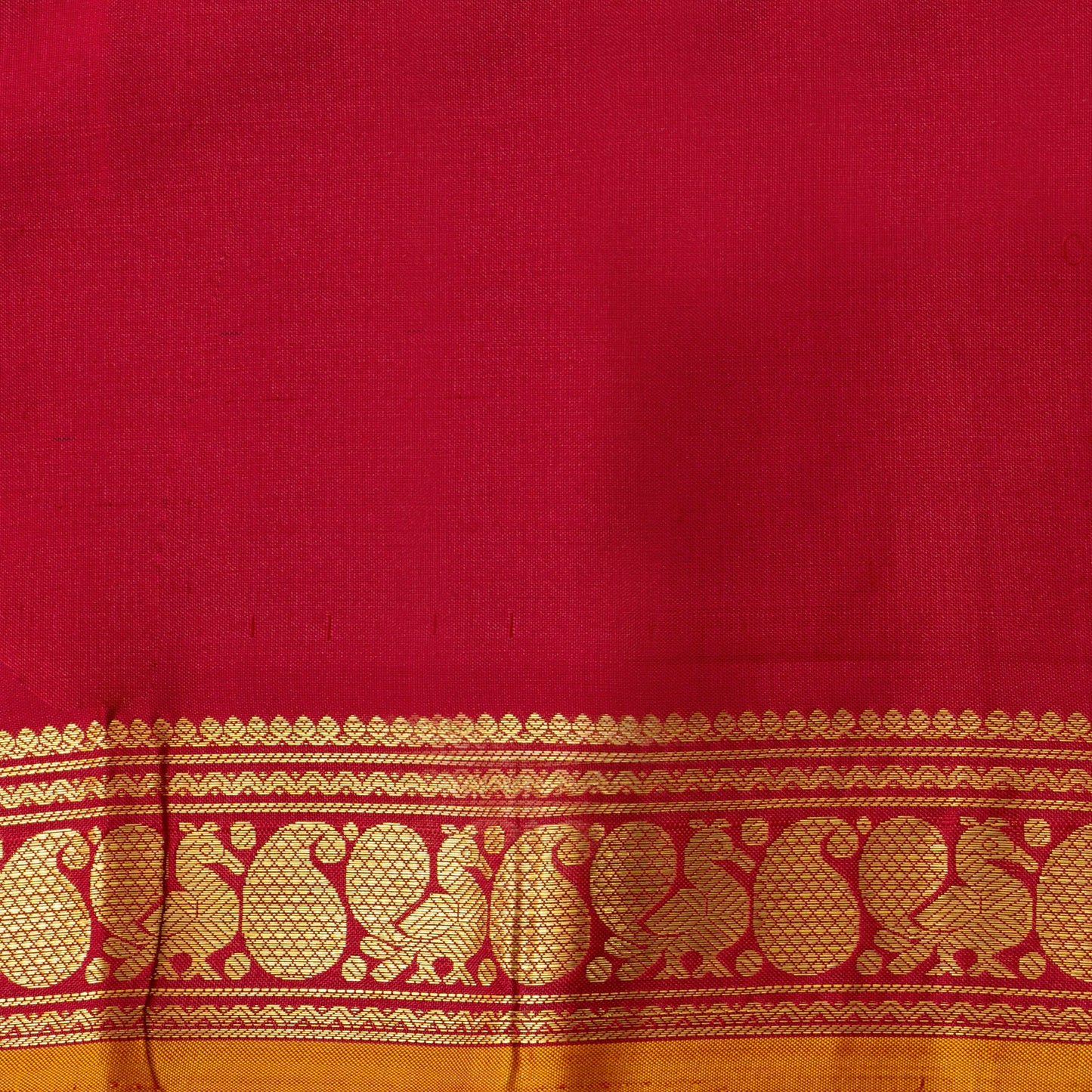 Brown And Red Kanchipuram Silk Saree For Festive Wear PV J 1433