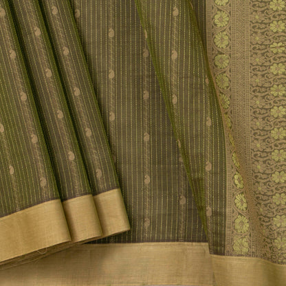 Green Fancy Cotton Saree For Festive Wear PV MM FC 1001 - Cotton Saree - Panjavarnam PV MM FC 1001