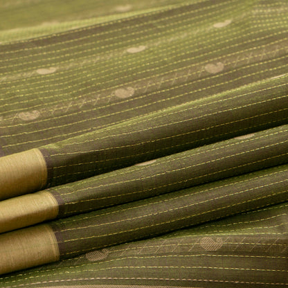 Green Fancy Cotton Saree For Festive Wear PV MM FC 1001 - Cotton Saree - Panjavarnam PV MM FC 1001