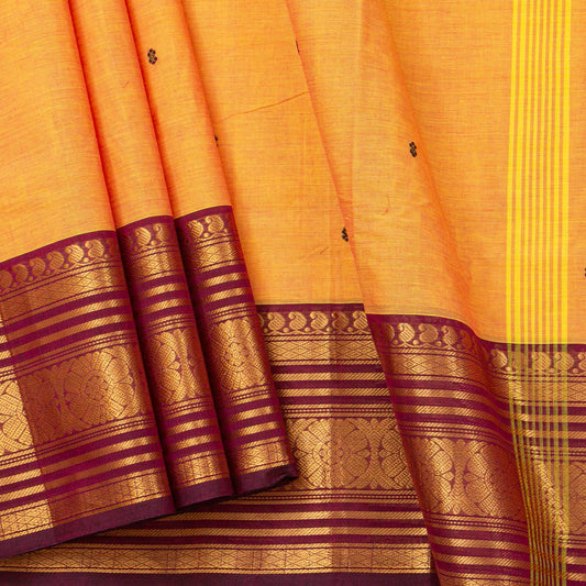 Yellow And Maroon Kanchi Cotton Saree For Festive Wear PV MM KC 881