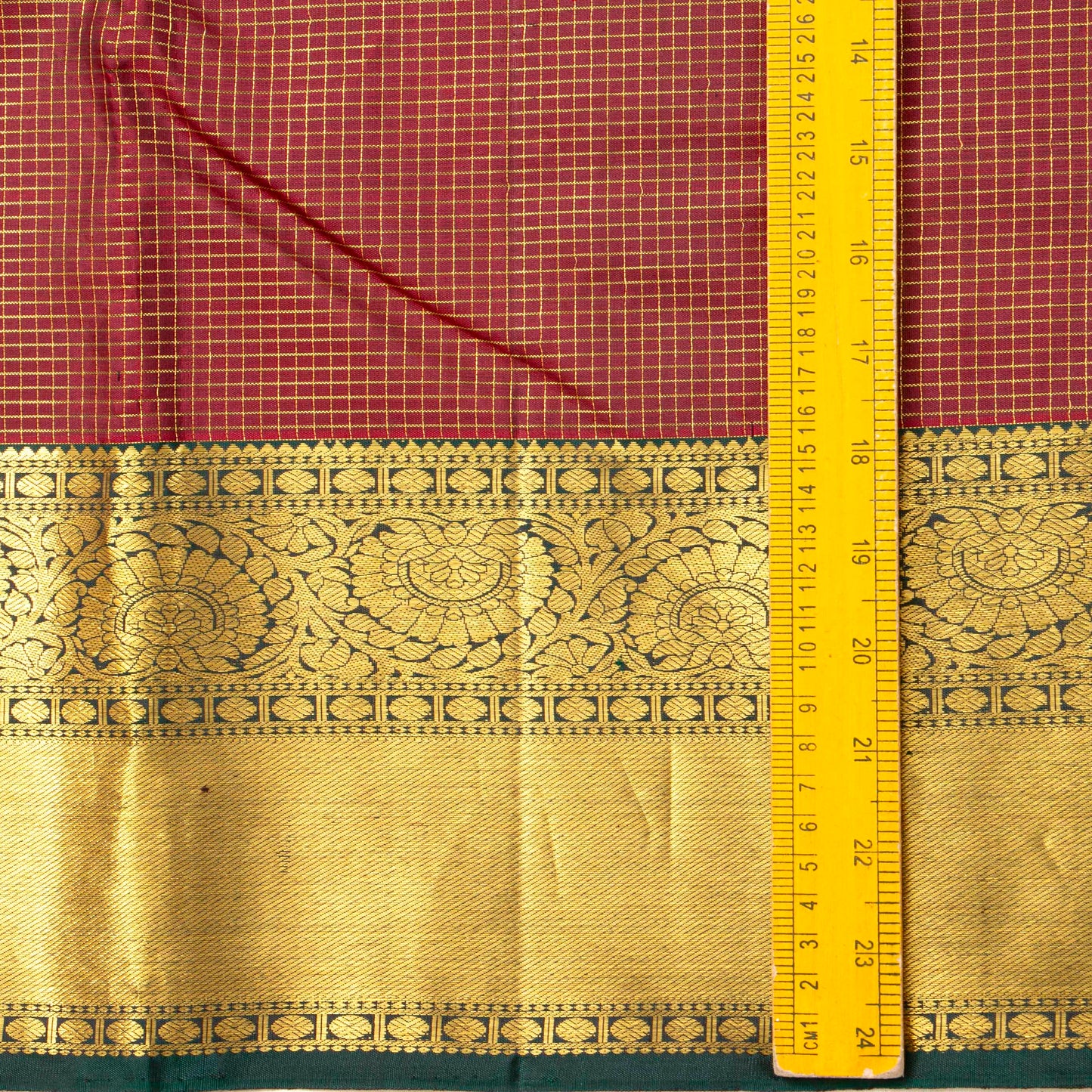 Maroon And Green Kanchipuram Silk Saree For Wedding Wear PV NYC 1542