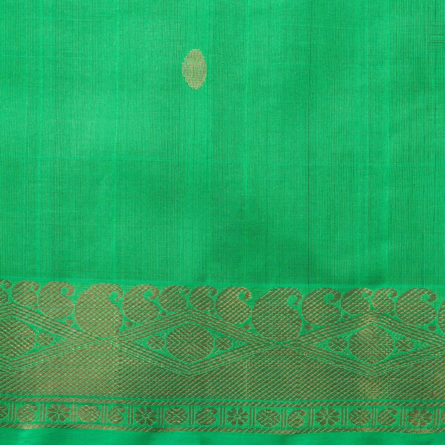 Black And Parrot Green Kanchi Silk Cotton Saree With Korvai Zari Border For Festive Wear VP SC 114