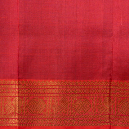 Royal Blue And Peach Lakshadeepam Kanchi Silk Cotton Saree For Festive Wear VP SC 109