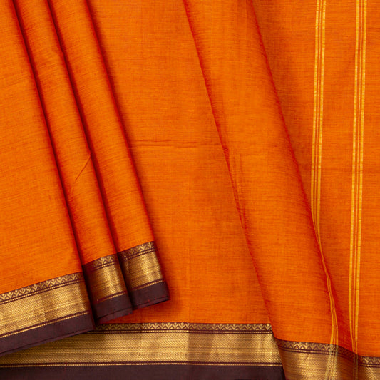 Orange And Maroon Kanchi Cotton Saree For Festive Wear PV MM KC 693
