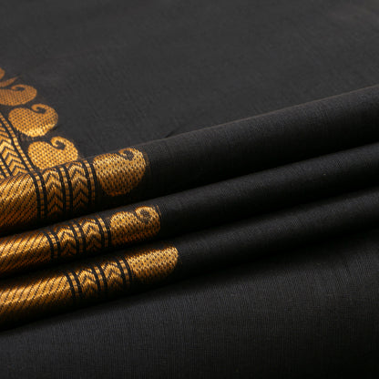 Black Kanchi Cotton Saree For Festive Wear PV MM KC 682