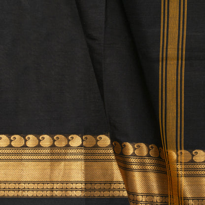 Black Kanchi Cotton Saree For Festive Wear PV MM KC 682
