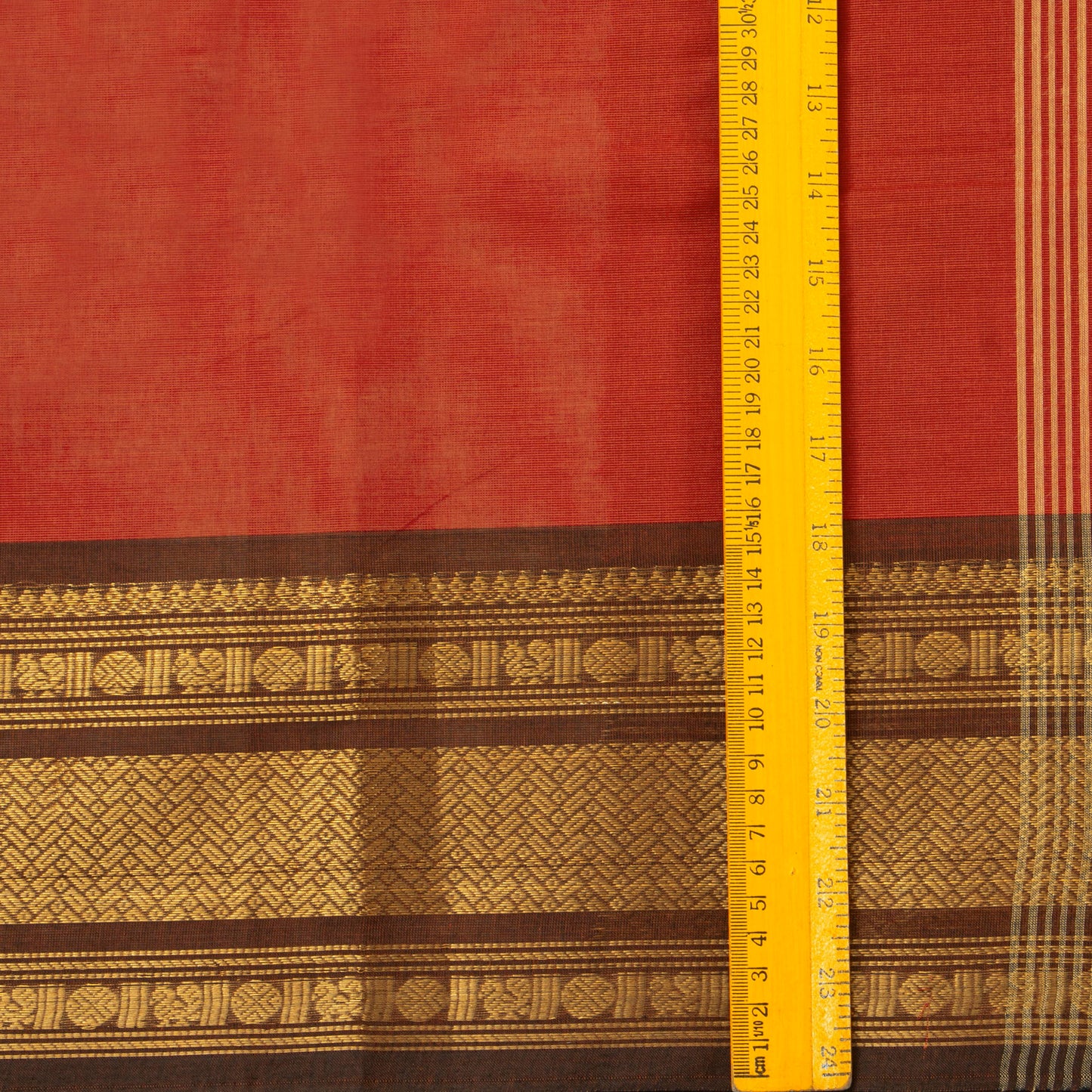 Rust And Brown Kanchi Cotton Saree For Festive Wear PV MM KC 688