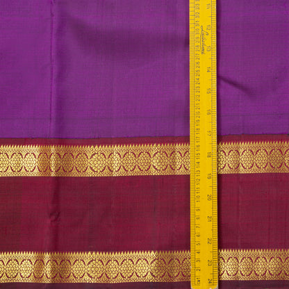 Lavender And Maroon Kanchipuram Silk Saree For Festive Wear PV NYC 1551