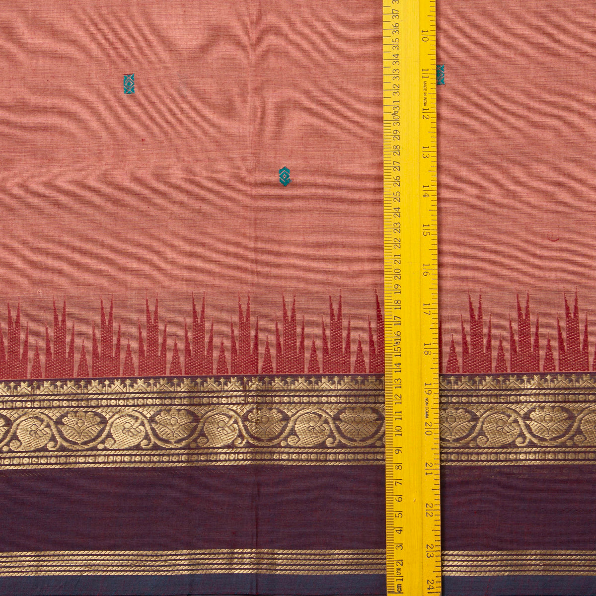 Gheva And Purple Kanchi Cotton Saree For Festive Wear PV MM KC 899