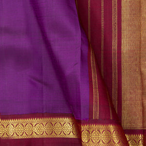 Lavender And Maroon Kanchipuram Silk Saree For Festive Wear PV NYC 1551