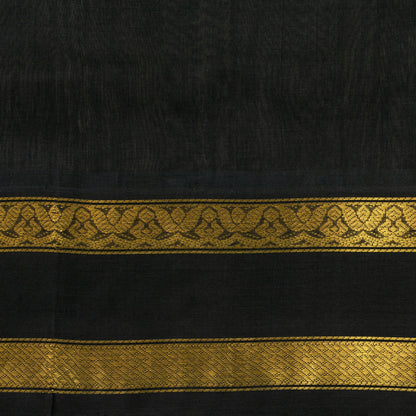 Peach Orange And Black Dual Shade Kanchi Silk Cotton Saree For Festive Wear VP SC 142
