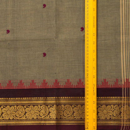 Fawn And Brown Kanchi Cotton Saree For Festive Wear PV MM KC 902 - Cotton Saree - Panjavarnam PV MM KC 902