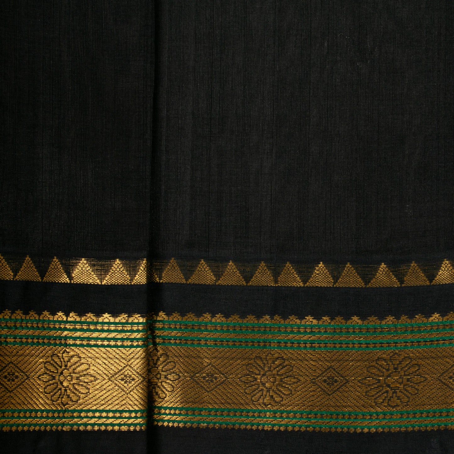 Pastel Pink And Black Kanchi Silk Cotton Saree For Festive Wear VP SC 148