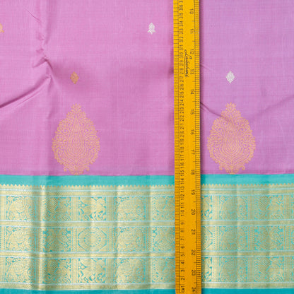 Lavender And Turquoise Blue Kanchipuram Silk Saree For Wedding Wear PV NYC 1548