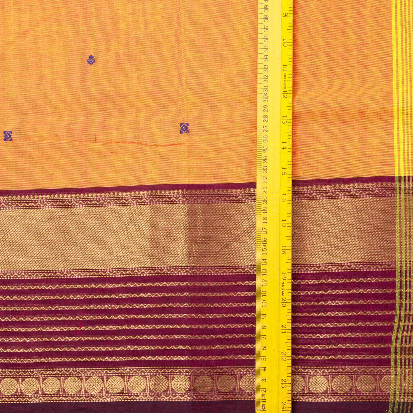 Peach And Maroon Kanchi Cotton Saree For Festive Wear PV MM KC 912 - Cotton Saree - Panjavarnam PV MM KC 912