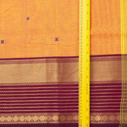 Peach And Maroon Kanchi Cotton Saree For Festive Wear PV MM KC 912 - Cotton Saree - Panjavarnam PV MM KC 912