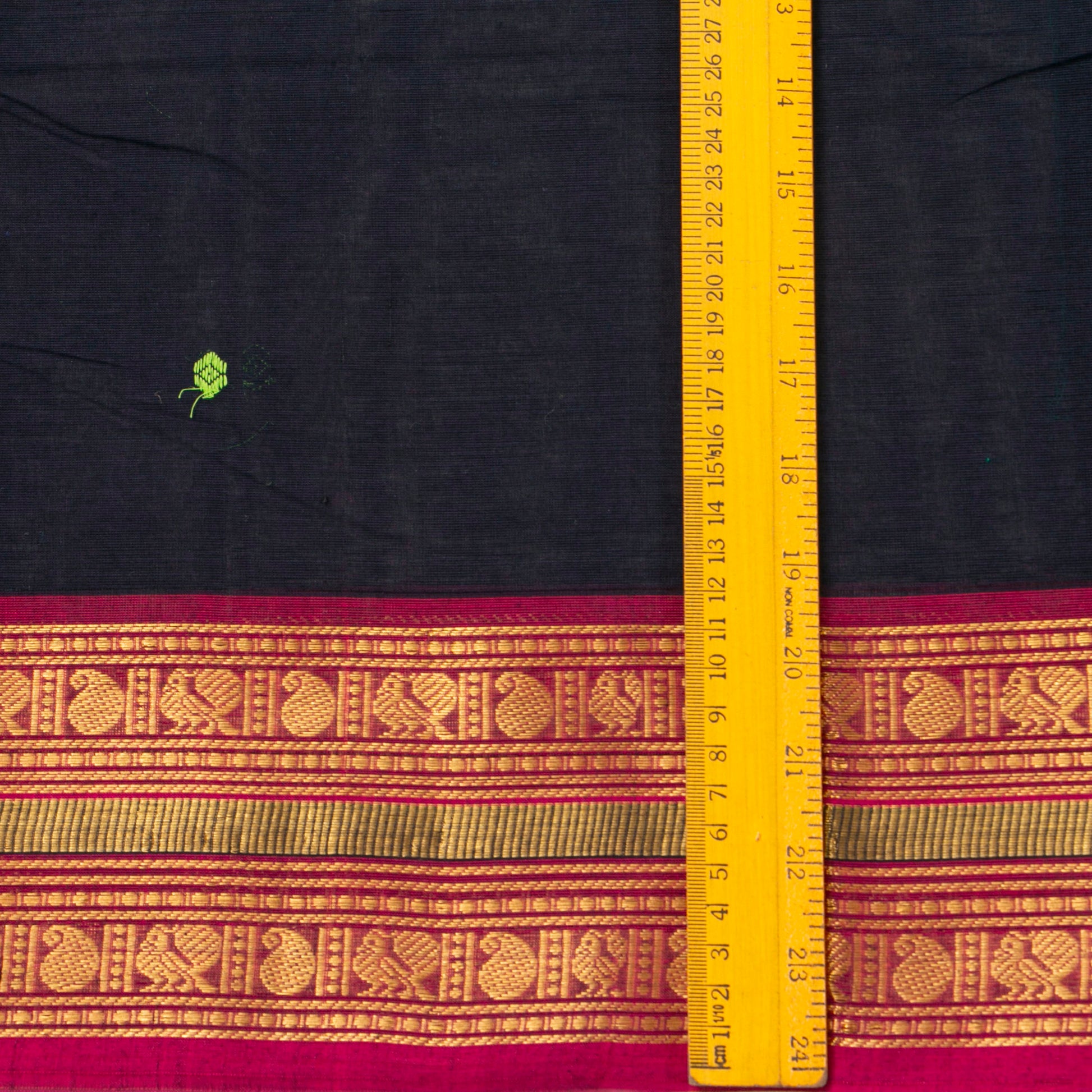 Navy Blue And Pink Kanchi Cotton Saree For Festive Wear PV MM KC 913 - Cotton Saree - Panjavarnam PV MM KC 913