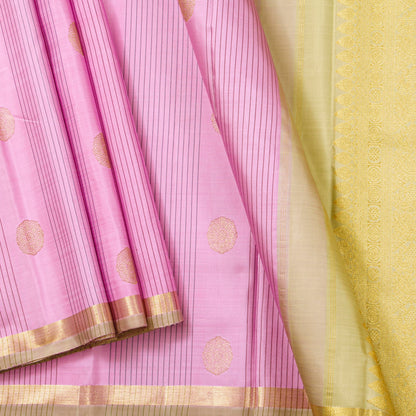 Pink And Beige Kanchipuram Silk Saree For Festive Wear PV NYC 1545