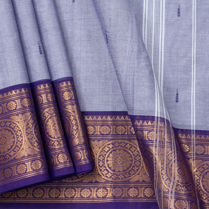 Lavender And Violet Kanchi Cotton Saree For Festive Wear PV MM KC 886