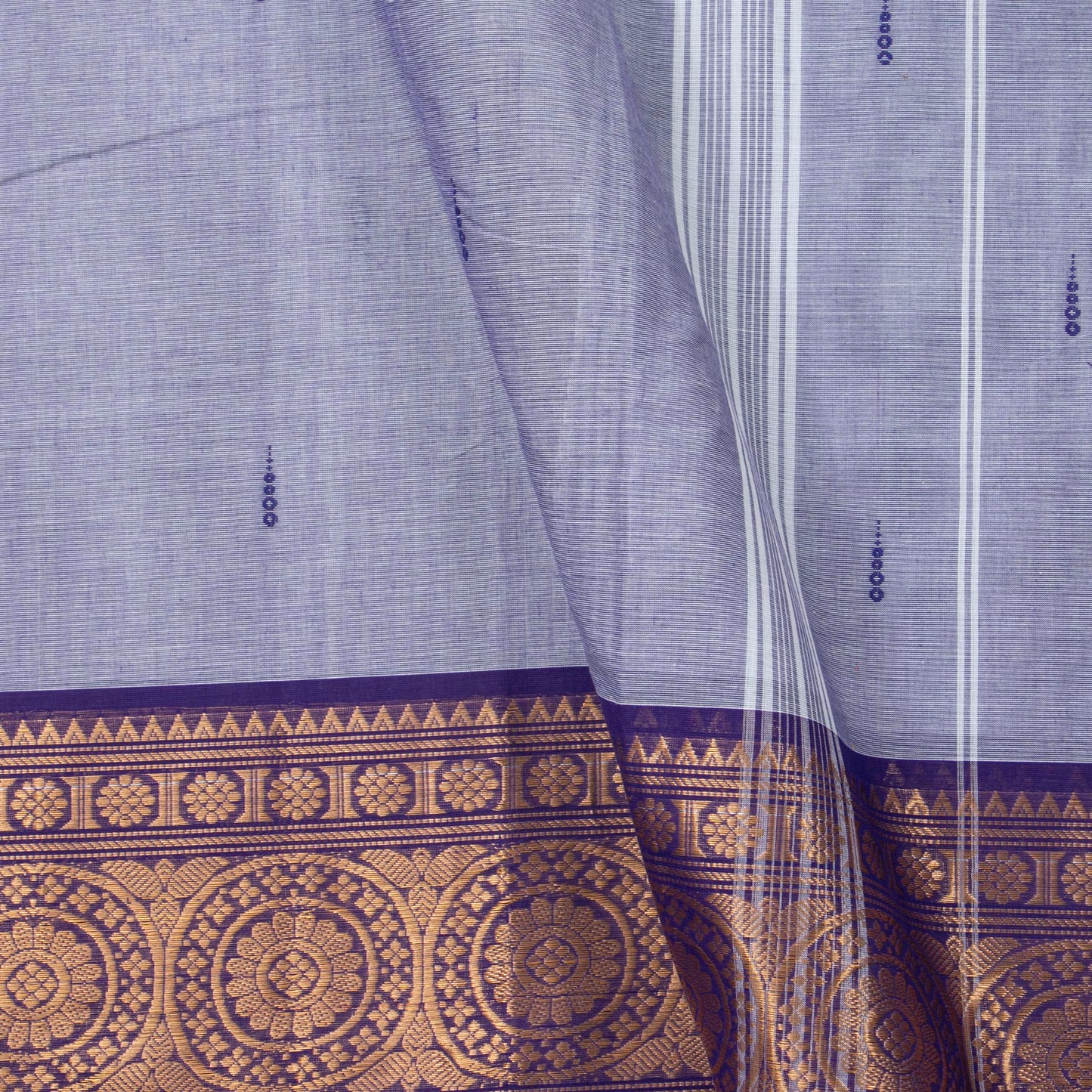 Lavender And Violet Kanchi Cotton Saree For Festive Wear PV MM KC 886