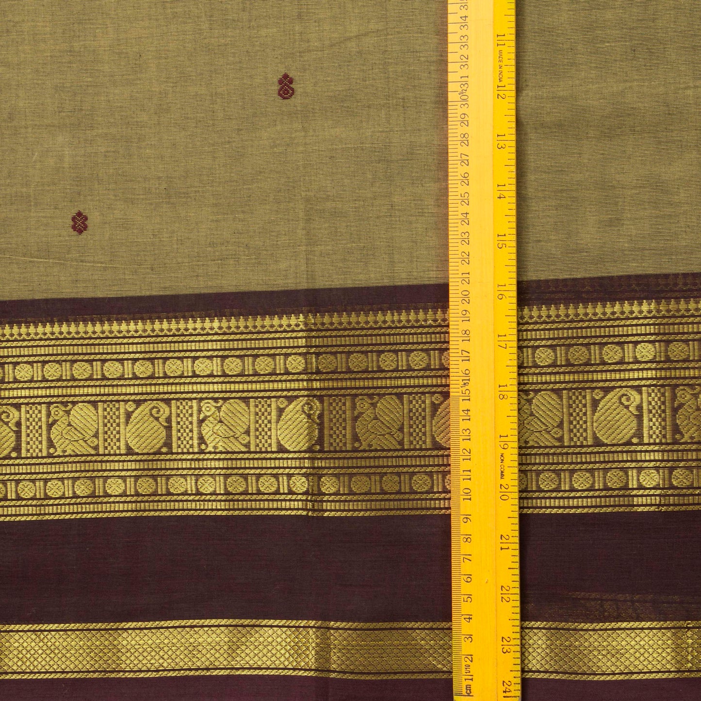 Fawn And Brown Kanchi Cotton Saree For Festive Wear PV MM KC 898 - Cotton Saree - Panjavarnam PV MM KC 898