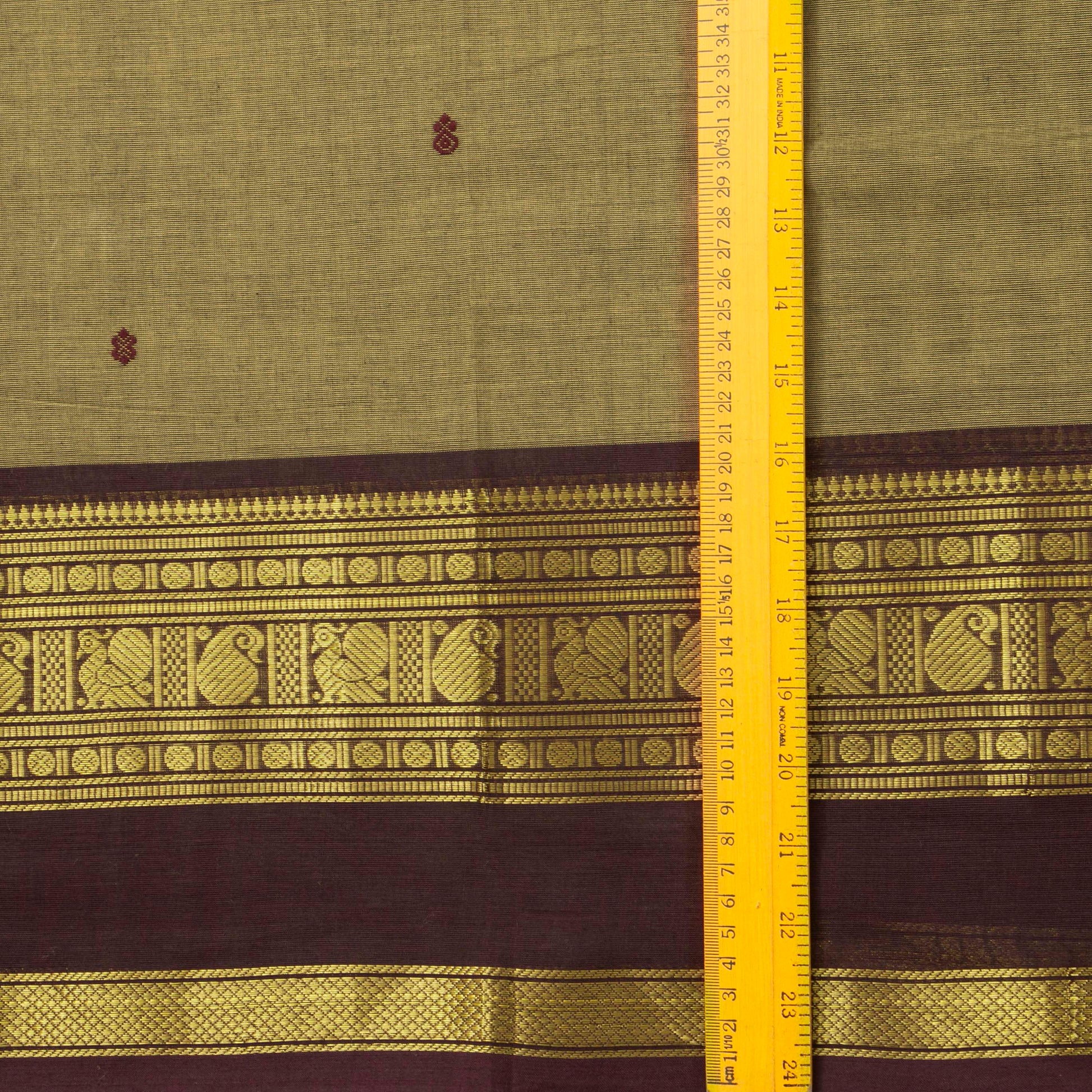 Fawn And Brown Kanchi Cotton Saree For Festive Wear PV MM KC 898 - Cotton Saree - Panjavarnam PV MM KC 898
