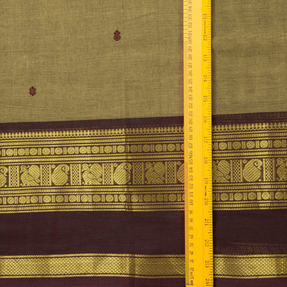 Fawn And Brown Kanchi Cotton Saree For Festive Wear PV MM KC 898 - Cotton Saree - Panjavarnam PV MM KC 898