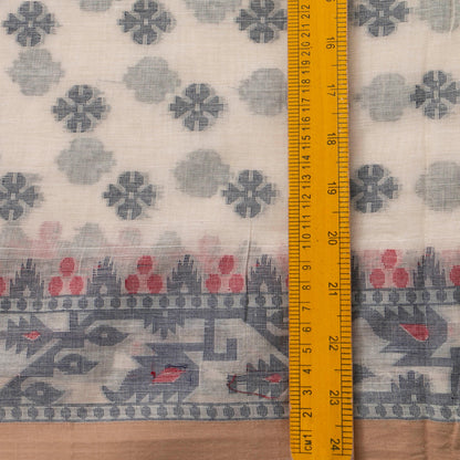 Off White Dhakai Jamdhani Mulmul Silk Saree For Office Wear PV MJ 112
