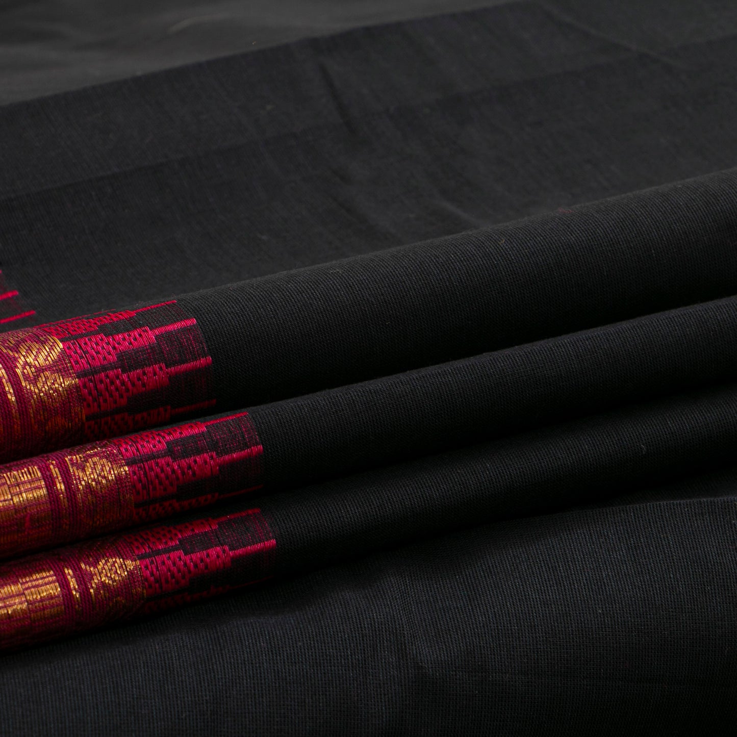 Black And Maroon Kanchi Cotton Saree For Festive Wear PV MM KC 888