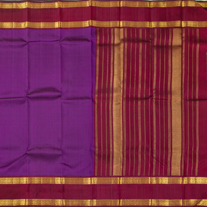 Lavender And Maroon Kanchipuram Silk Saree For Festive Wear PV NYC 1551