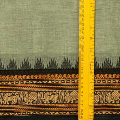 Elachi Green And Black Kanchi Cotton Saree For Festive Wear PV MM KC 917