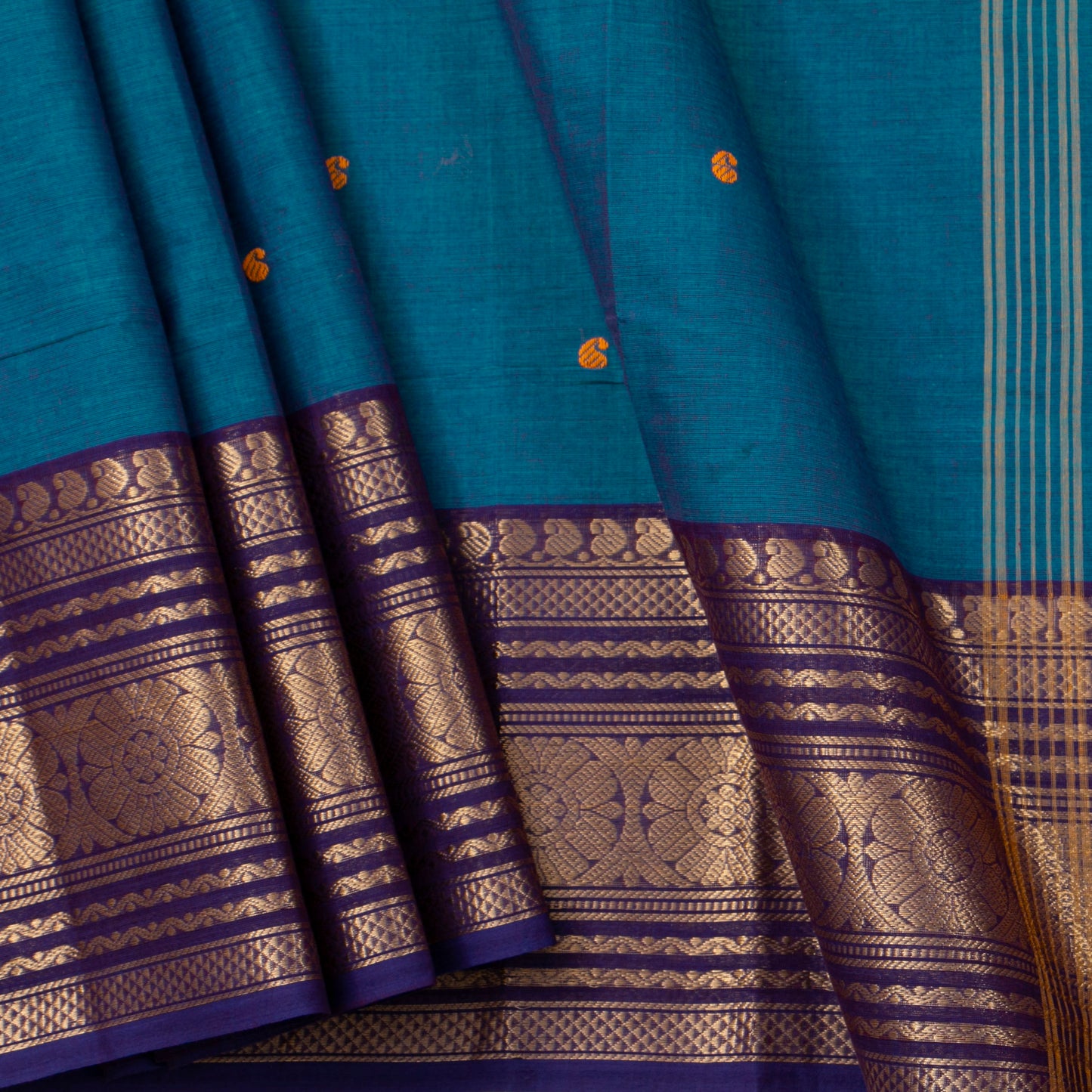 Blue Kanchi Cotton Saree For Festive Wear PV MM KC 918