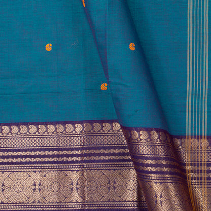 Blue Kanchi Cotton Saree For Festive Wear PV MM KC 918