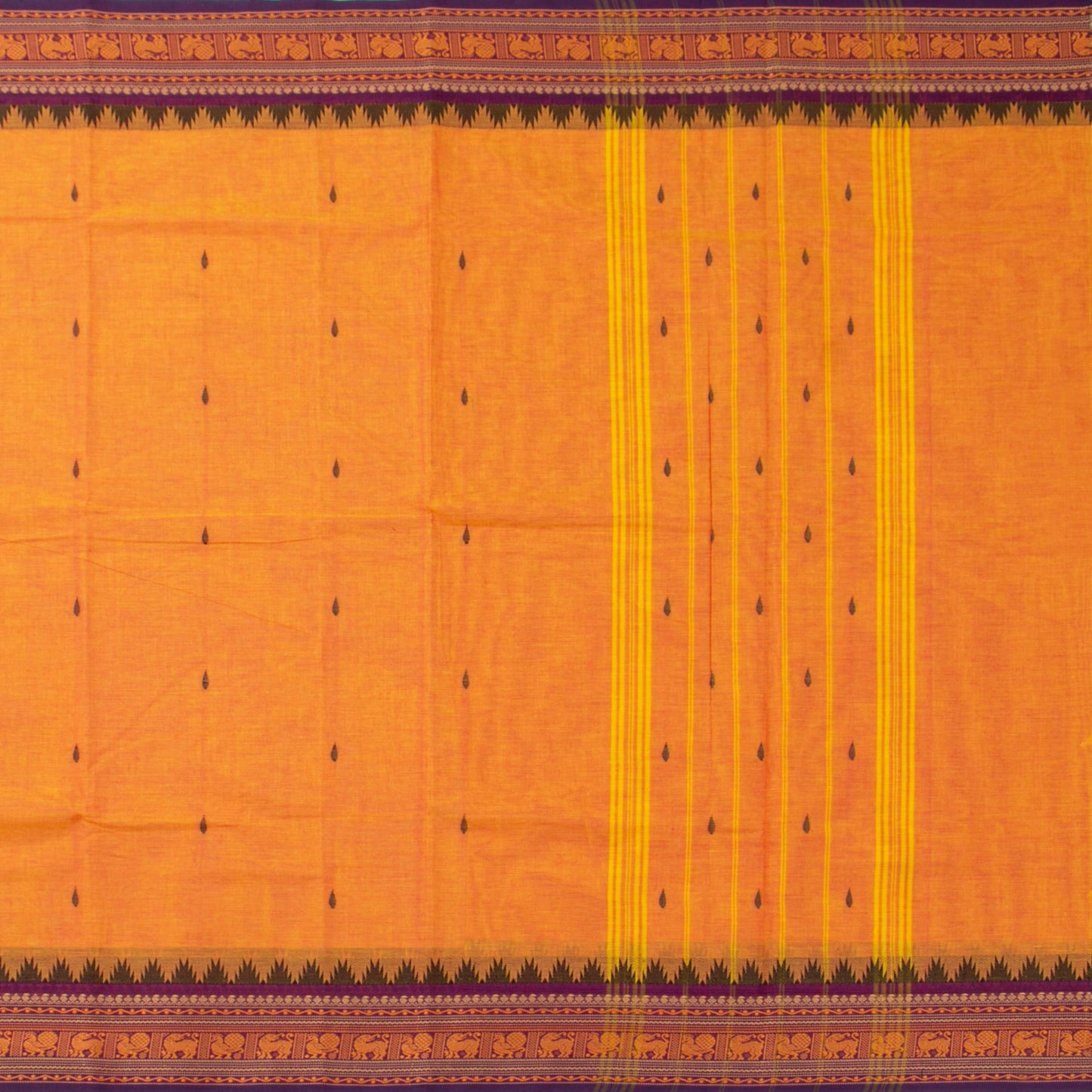 Peach And Magenta Kanchi Cotton Saree For Festive Wear PV MM KC 916