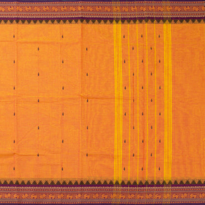 Peach And Magenta Kanchi Cotton Saree For Festive Wear PV MM KC 916