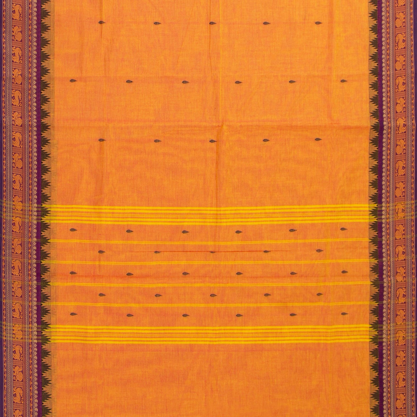 Peach And Magenta Kanchi Cotton Saree For Festive Wear PV MM KC 916