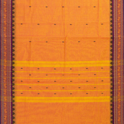 Peach And Magenta Kanchi Cotton Saree For Festive Wear PV MM KC 916
