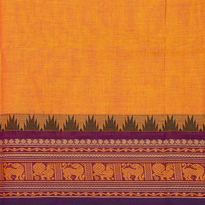 Peach And Magenta Kanchi Cotton Saree For Festive Wear PV MM KC 916
