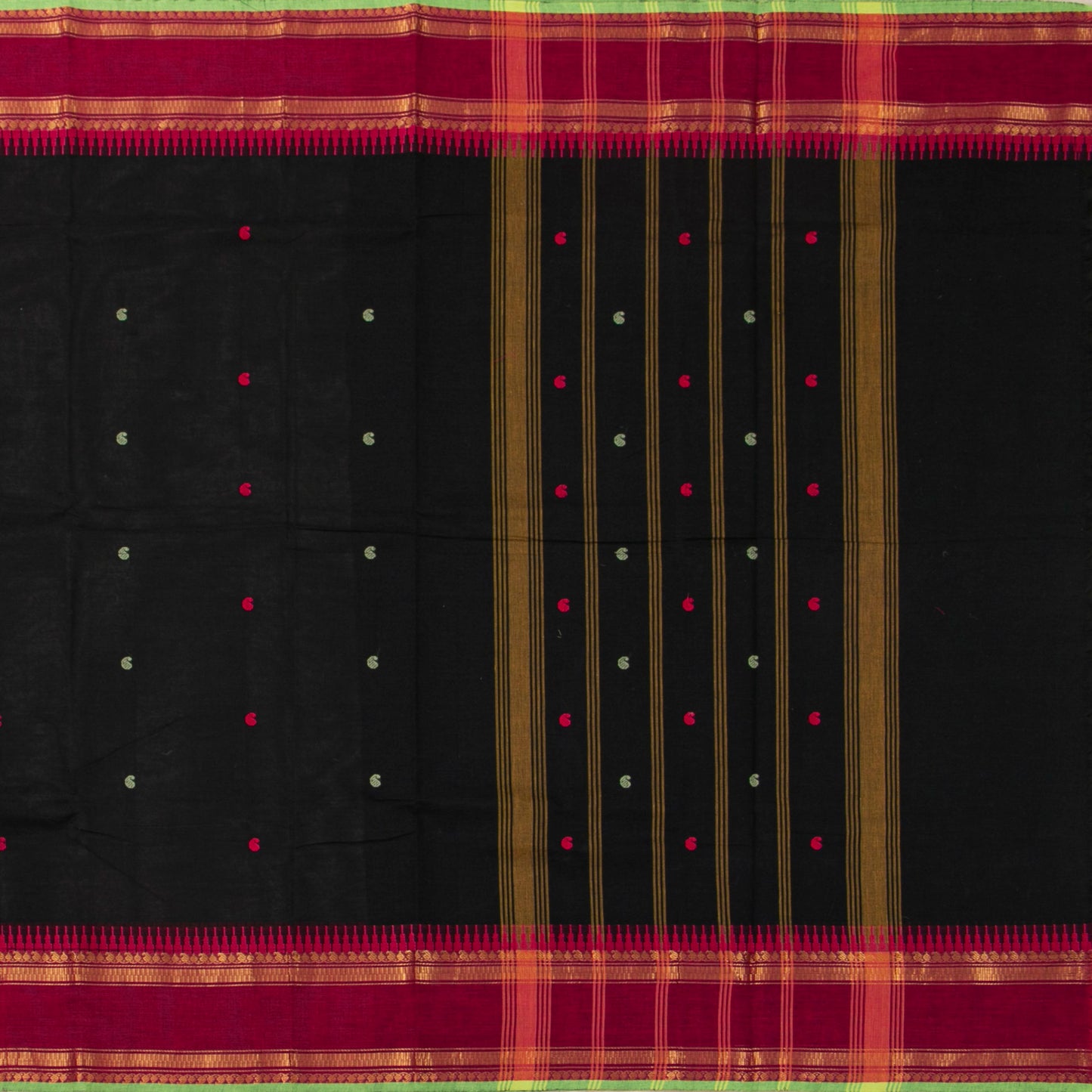 Black And Maroon Kanchi Cotton Saree For Festive Wear PV MM KC 888