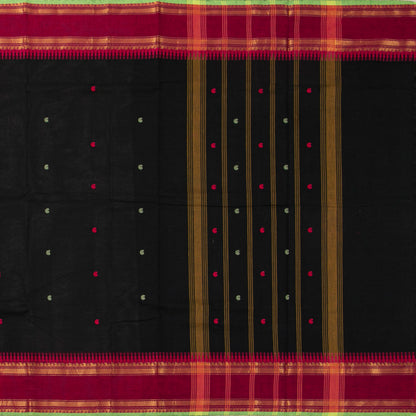 Black And Maroon Kanchi Cotton Saree For Festive Wear PV MM KC 888