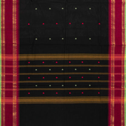 Black And Maroon Kanchi Cotton Saree For Festive Wear PV MM KC 888