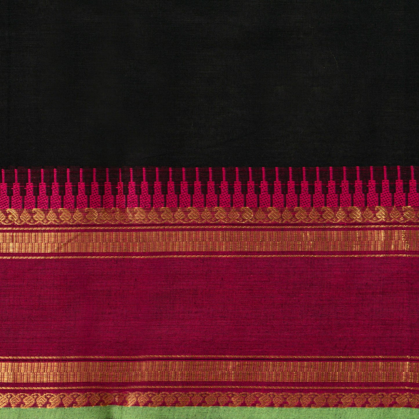Black And Maroon Kanchi Cotton Saree For Festive Wear PV MM KC 888