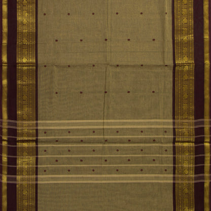 Fawn And Brown Kanchi Cotton Saree For Festive Wear PV MM KC 898 - Cotton Saree - Panjavarnam PV MM KC 898